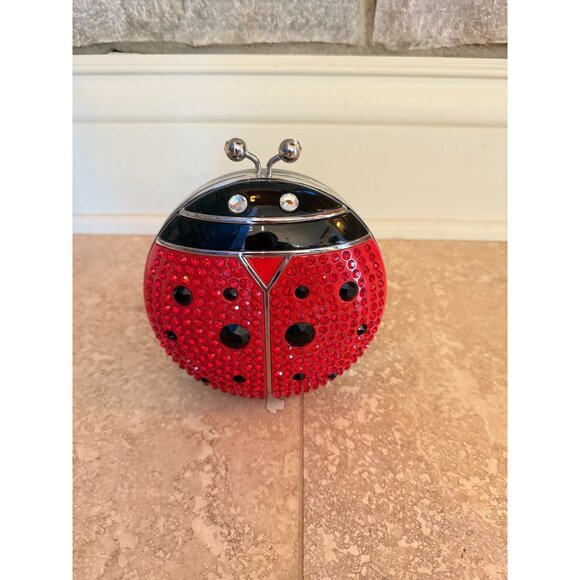 Kate Spade Rhinestone Ladybug Crossbody Bag Red & Black Rare Novelty Purse With - Picture 2 of 5